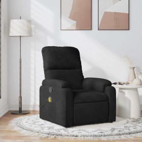 Sillón reclinable de masaje tela de microfibra negro en Sillones | Comprar online en Foru.es