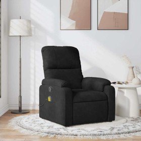 Sillón reclinable de masaje tela de microfibra negro en Sillones | Comprar online en Foru.es