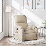 Sillón reclinable de masaje tela de microfibra color crema en Sillones | Comprar online en Foru.es