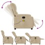 Sillón reclinable de masaje tela de microfibra color crema en Sillones | Comprar online en Foru.es