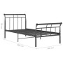 Estructura de cama de metal negro 100x200 cm de vidaXL, Camas y somieres - Ref: Foro24-325033, Precio: 104,91 €, Descuento: %