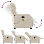 Sillón reclinable de masaje tela de microfibra beige en Sillones | Comprar online en Foru.es