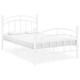Estructura de cama de metal blanco 120x200 cm de vidaXL, Camas y somieres - Ref: Foro24-324974, Precio: 94,46 €, Descuento: %