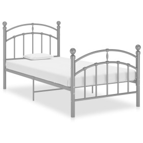 Estructura de cama de metal gris 100x200 cm de vidaXL, Camas y somieres - Ref: Foro24-324972, Precio: 106,99 €, Descuento: %