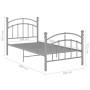 Estructura de cama de metal gris 100x200 cm de vidaXL, Camas y somieres - Ref: Foro24-324972, Precio: 106,99 €, Descuento: %