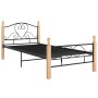 Estructura de cama de metal negra 90x200 cm de vidaXL, Camas y somieres - Ref: Foro24-324939, Precio: 94,53 €, Descuento: %