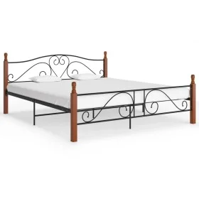 Black metal bed frame 200x200 cm by vidaXL, Beds and slatted bases - Ref: Foro24-324938, Price: 159,21 €, Discount: %