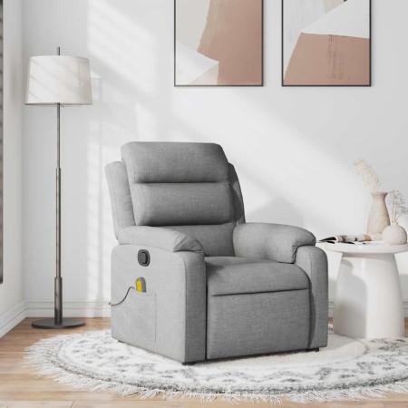 Sillón reclinable de masaje de tela gris claro en Sillones | Comprar online en Foru.es