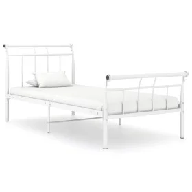 White metal bed frame 90x200 cm by vidaXL, Beds and slatted bases - Ref: Foro24-325031, Price: 69,60 €, Discount: %