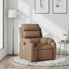 Sillón reclinable con masaje de tela marrón en Sillones | Comprar online en Foru.es