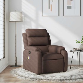 Sillón de masaje reclinable de tela marrón oscuro en Sillones | Comprar online en Foru.es