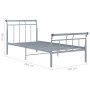 Estructura de cama de metal gris 100x200 cm de vidaXL, Camas y somieres - Ref: Foro24-325035, Precio: 76,45 €, Descuento: %