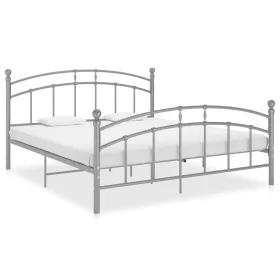 Graues Metallbettgestell 200x200 cm von vidaXL, Betten und Lattenroste - Ref: Foro24-324987, Preis: 123,67 €, Rabatt: %