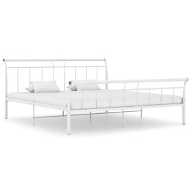 Estructura de cama de metal blanco 200x200 cm de vidaXL, Camas y somieres - Ref: Foro24-325049, Precio: 106,64 €, Descuento: %