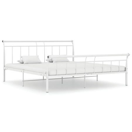 Estructura de cama de metal blanco 200x200 cm de vidaXL, Camas y somieres - Ref: Foro24-325049, Precio: 106,64 €, Descuento: %