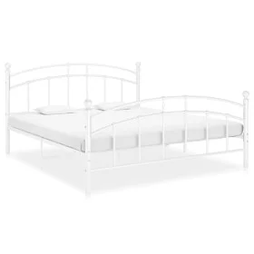 Estructura de cama de metal blanco 200x200 cm de vidaXL, Camas y somieres - Ref: Foro24-324986, Precio: 110,75 €, Descuento: %