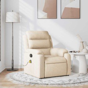 Sillón de masaje reclinable de tela crema en Sillones | Comprar online en Foru.es