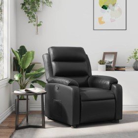 Sillón reclinable de cuero sintético negro en Sillones | Comprar online en Foru.es