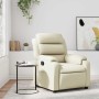 Sillón reclinable de cuero sintético crema en Sillones | Comprar online en Foru.es