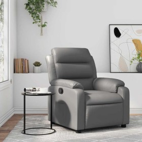 Sillón reclinable de cuero sintético gris en Sillones | Comprar online en Foru.es