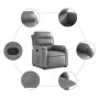 Sillón reclinable de cuero sintético gris en Sillones | Comprar online en Foru.es