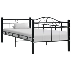 Estructura de cama de metal negro 90x200 cm de vidaXL, Camas y somieres - Ref: Foro24-286135, Precio: 146,86 €, Descuento: %