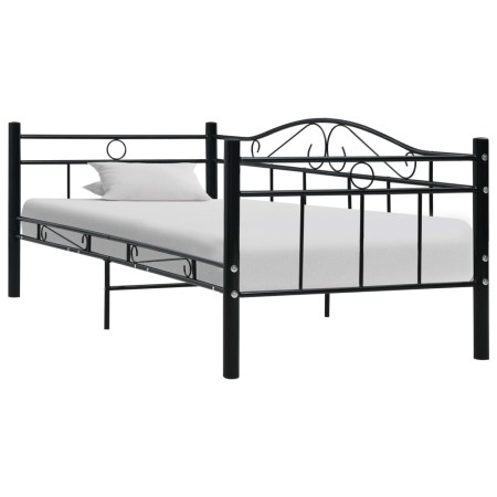 Estructura de cama de metal negro 90x200 cm de vidaXL, Camas y somieres - Ref: Foro24-286135, Precio: 146,86 €, Descuento: %