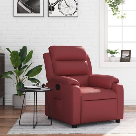 Sillón reclinable de cuero sintético rojo tinto en Sillones | Comprar online en Foru.es