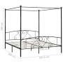 Estructura de cama con dosel metal negro 200x200 cm de vidaXL, Camas y somieres - Ref: Foro24-284439, Precio: 195,19 €, Descu...