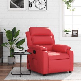 Sillón reclinable de cuero sintético rojo en Sillones | Comprar online en Foru.es