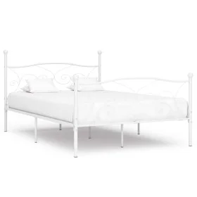 Bed frame with white metal slatted base 140x200 cm by vidaXL, Beds and slatted bases - Ref: Foro24-284450, Price: 166,44 €, D...