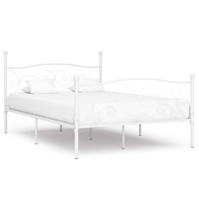 Estructura de cama con somier metal blanco 140x200 cm de vidaXL, Camas y somieres - Ref: Foro24-284450, Precio: 193,35 €, Des...