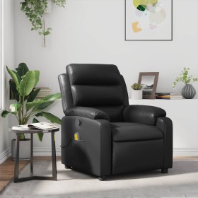 Sillón de masaje reclinable cuero sintético negro en Sillones | Comprar online en Foru.es