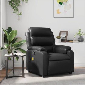 Sillón de masaje reclinable cuero sintético negro en Sillones | Comprar online en Foru.es