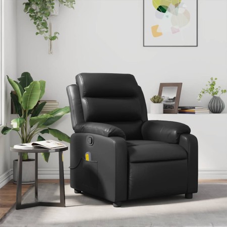 Sillón de masaje reclinable cuero sintético negro en Sillones | Comprar online en Foru.es