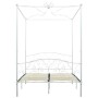 Estructura de cama con dosel metal blanco 120x200 cm de vidaXL, Camas y somieres - Ref: Foro24-284470, Precio: 237,50 €, Desc...