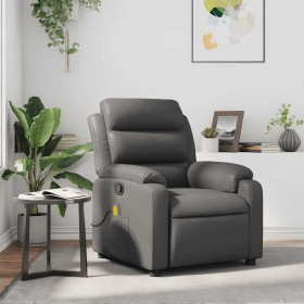 Sillón de masaje reclinable cuero sintético gris en Sillones | Comprar online en Foru.es