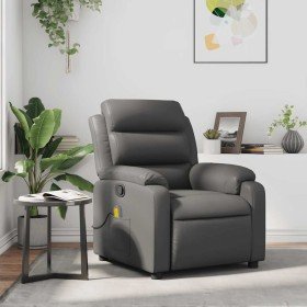 Sillón de masaje reclinable cuero sintético gris en Sillones | Comprar online en Foru.es
