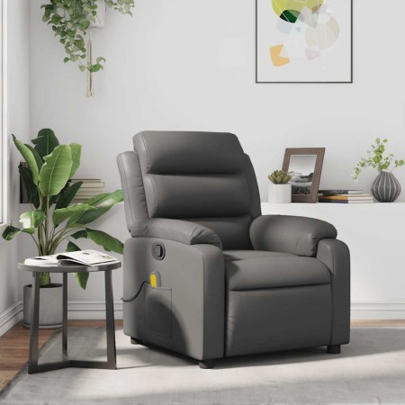 Sillón de masaje reclinable cuero sintético gris en Sillones | Comprar online en Foru.es