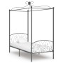 Estructura de cama con dosel metal gris 90x200 cm de vidaXL, Camas y somieres - Ref: Foro24-284480, Precio: 116,83 €, Descuen...