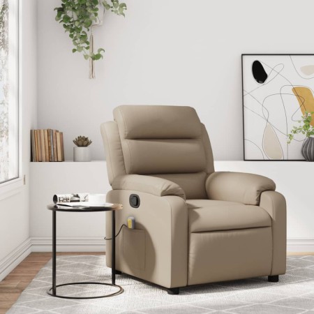 Sillón de masaje reclinable cuero sintético color capuchino en Sillones | Comprar online en Foru.es