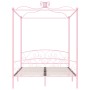 Estructura de cama con dosel metal rosa 160x200 cm de vidaXL, Camas y somieres - Ref: Foro24-284490, Precio: 190,97 €, Descue...