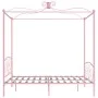 Estructura de cama con dosel metal rosa 160x200 cm de vidaXL, Camas y somieres - Ref: Foro24-284490, Precio: 194,10 €, Descue...