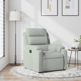 Sillón reclinable de terciopelo gris claro en Sillones | Comprar online en Foru.es