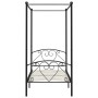 Estructura de cama con dosel metal negro 90x200 cm de vidaXL, Camas y somieres - Ref: Foro24-284433, Precio: 126,93 €, Descue...