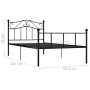 Estructura de cama de metal negro 100x200 cm de vidaXL, Camas y somieres - Ref: Foro24-284524, Precio: 101,91 €, Descuento: %