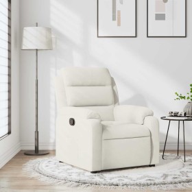 Sillón reclinable terciopelo blanco crema en Sillones | Comprar online en Foru.es