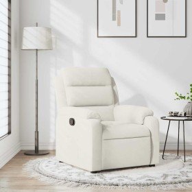 Sillón reclinable terciopelo blanco crema en Sillones | Comprar online en Foru.es