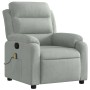 Sillón reclinable de masaje terciopelo gris claro en Sillones | Comprar online en Foru.es