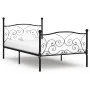 Estructura de cama con somier metal negro 90x200 cm de vidaXL, Camas y somieres - Ref: Foro24-284454, Precio: 113,68 €, Descu...